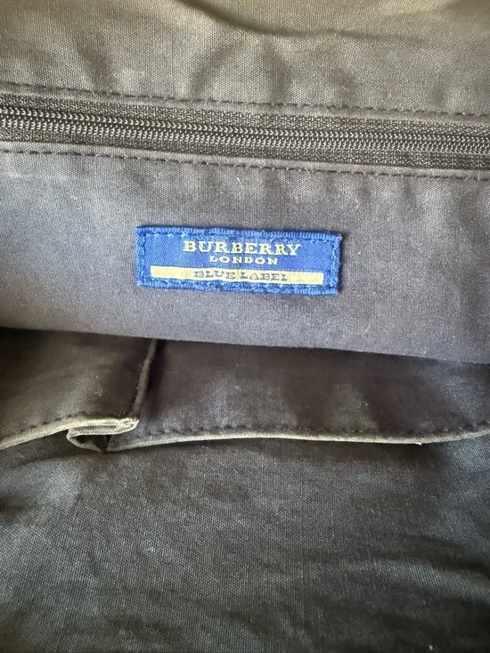 Vintage Burberry London Blue Label Tote Denim Canvas Leather Trim w/COA - Picture 13 of 16
